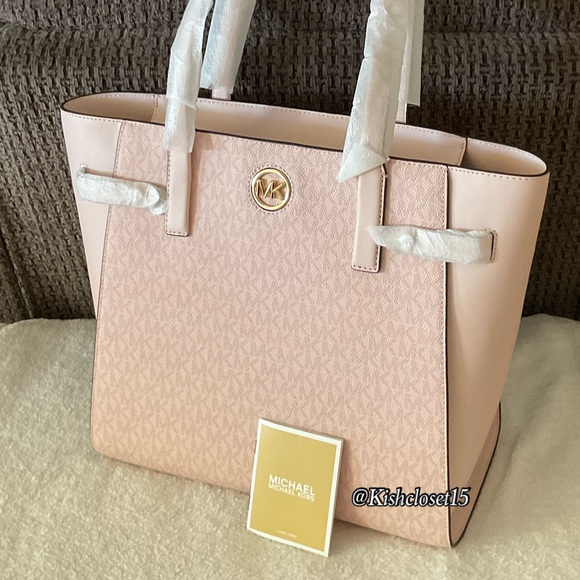 FINAL PRICE‼️ NWT Michael Kors Carmen Large NS Tote Dark Powder Blush - Picture 5 of 17